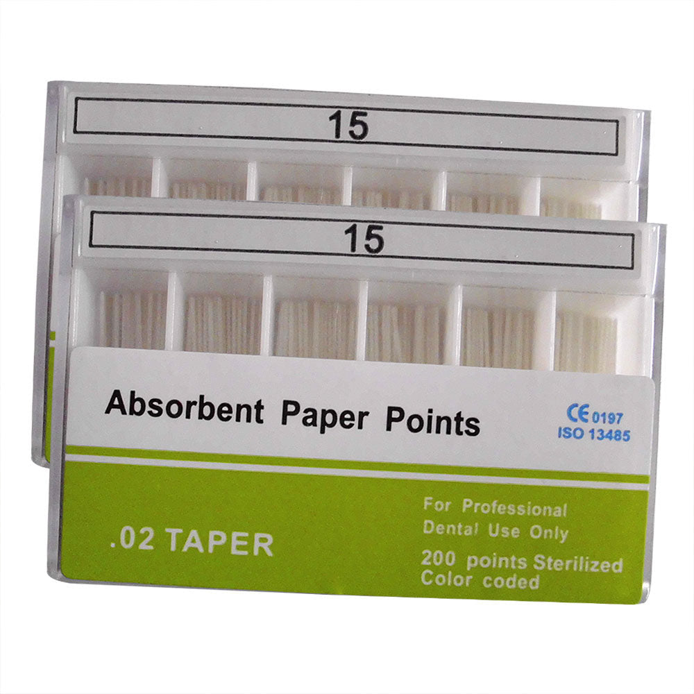 Absorbent Paper Points #15-80 Taper Size 0.02 Color Coded 8 Models 200/Box-azdentall.com