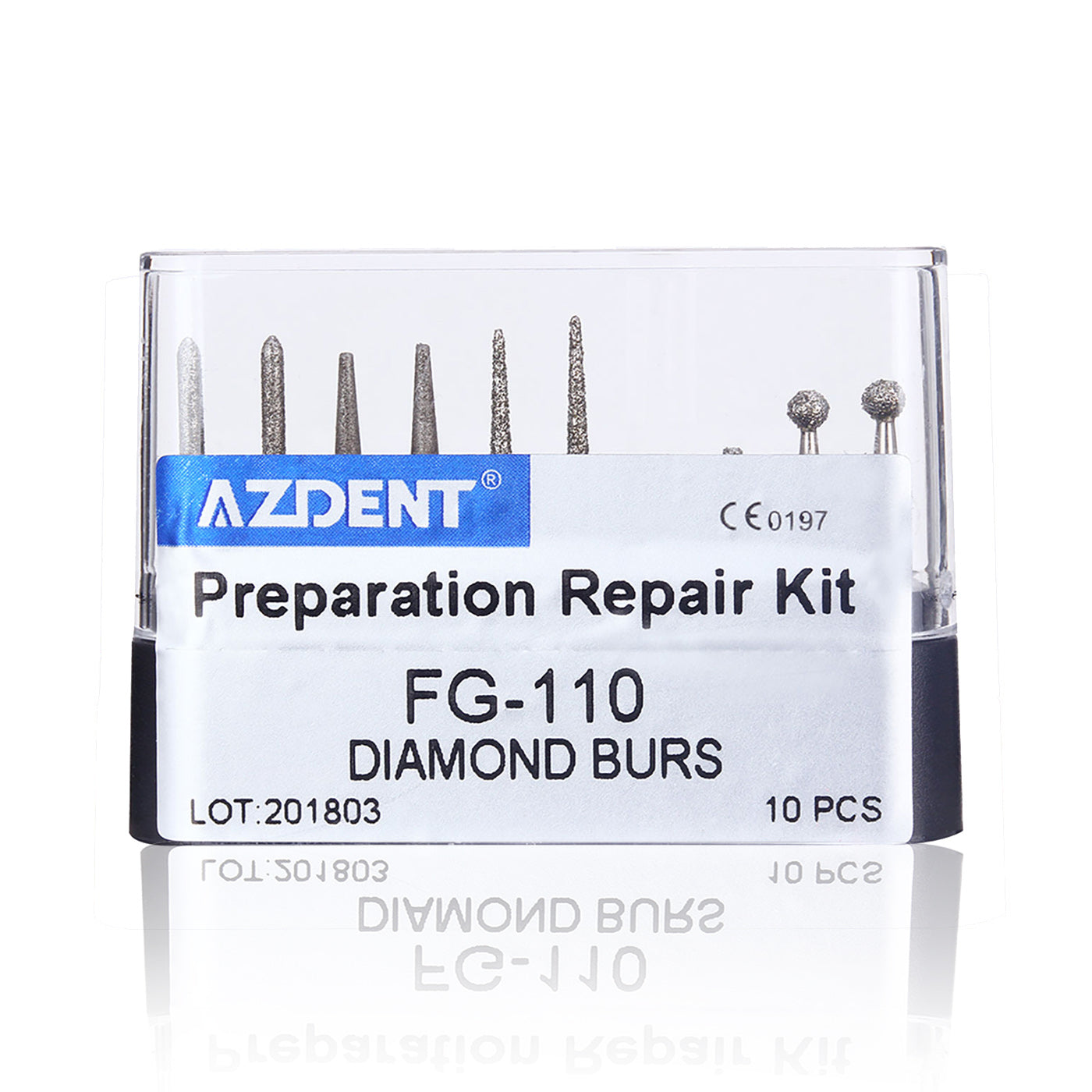 AZDENT Dental Diamond Bur FG-110 Prepartion Repair Kit 10pcs/Kit-azdentall.com