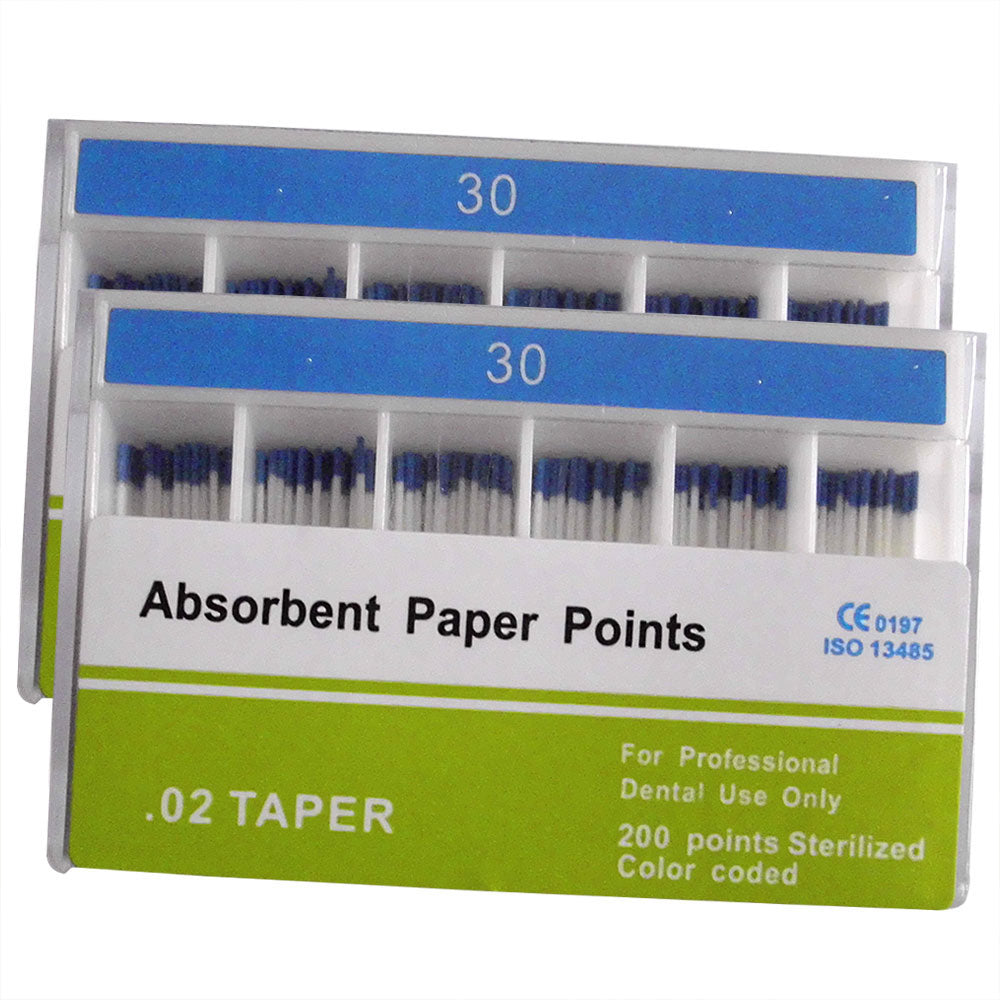 Absorbent Paper Points #15-80 Taper Size 0.02 Color Coded 8 Models 200/Box-azdentall.com