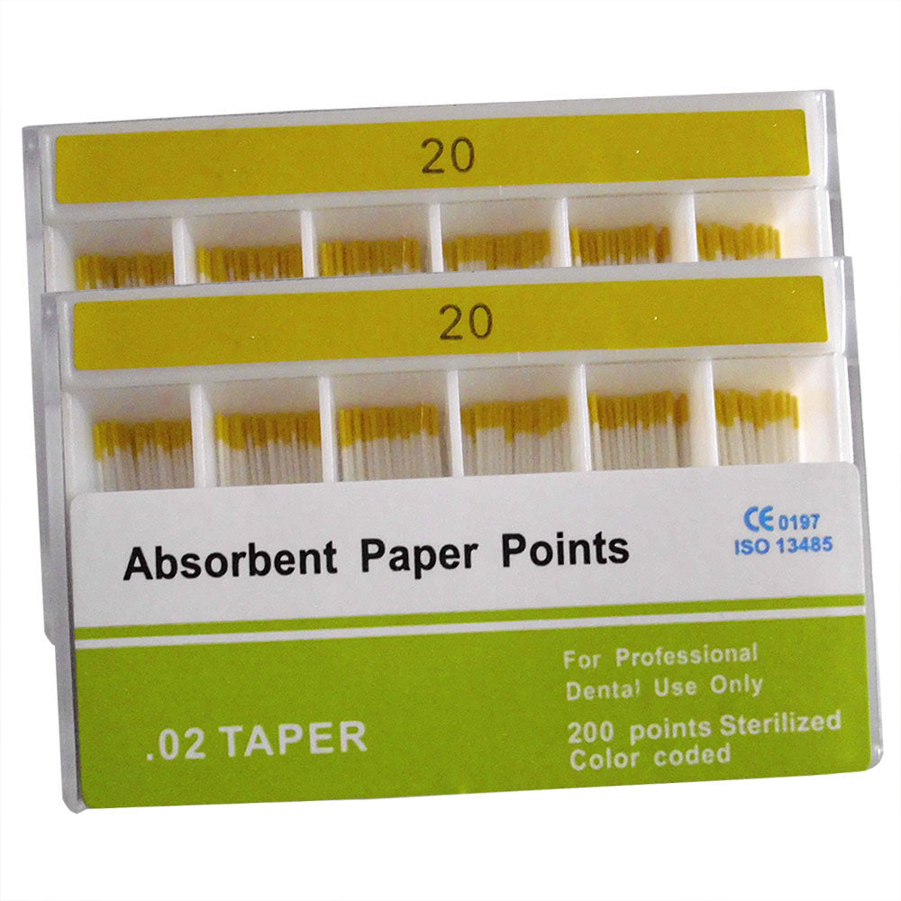 Absorbent Paper Points #15-80 Taper Size 0.02 Color Coded 8 Models 200/Box-azdentall.com