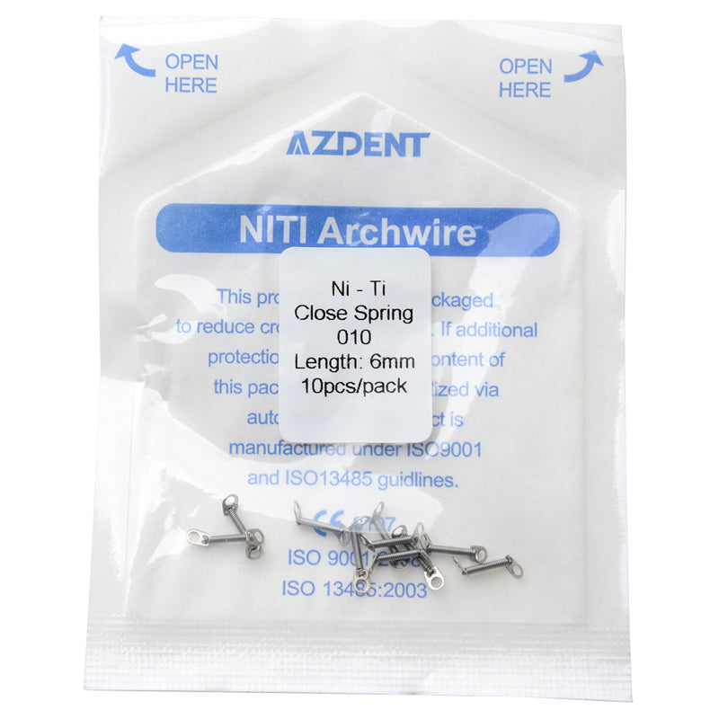 AZDENT Dental Orthodontic Accessory Closed Coil Spring  0.010 6mm 10pcs/Bag - azdentall.com