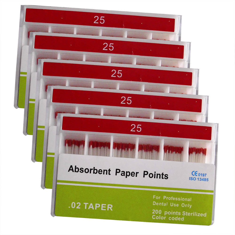 Absorbent Paper Points #15-80 Taper Size 0.02 Color Coded 8 Models 200/Box-azdentall.com