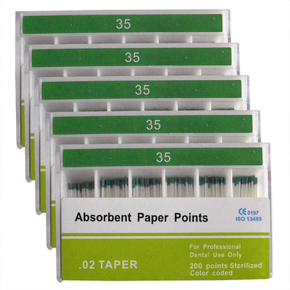 Absorbent Paper Points #15-80 Taper Size 0.02 Color Coded 8 Models 200/Box-azdentall.com