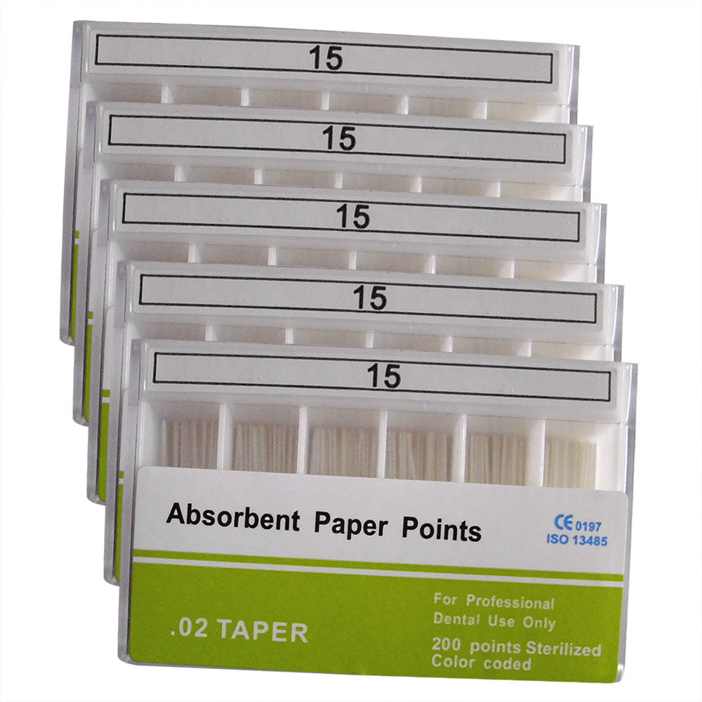 Absorbent Paper Points #15-80 Taper Size 0.02 Color Coded 8 Models 200/Box-azdentall.com