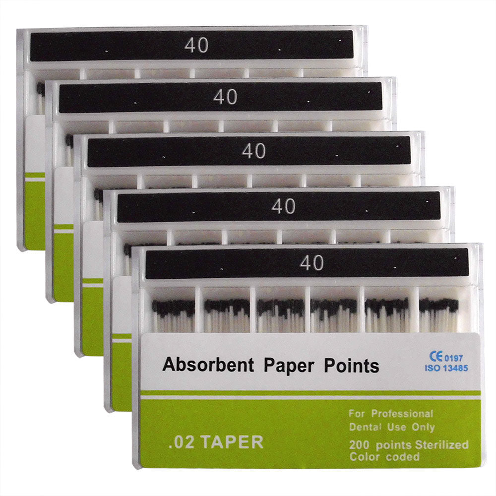 Absorbent Paper Points #15-80 Taper Size 0.02 Color Coded 8 Models 200/Box-azdentall.com