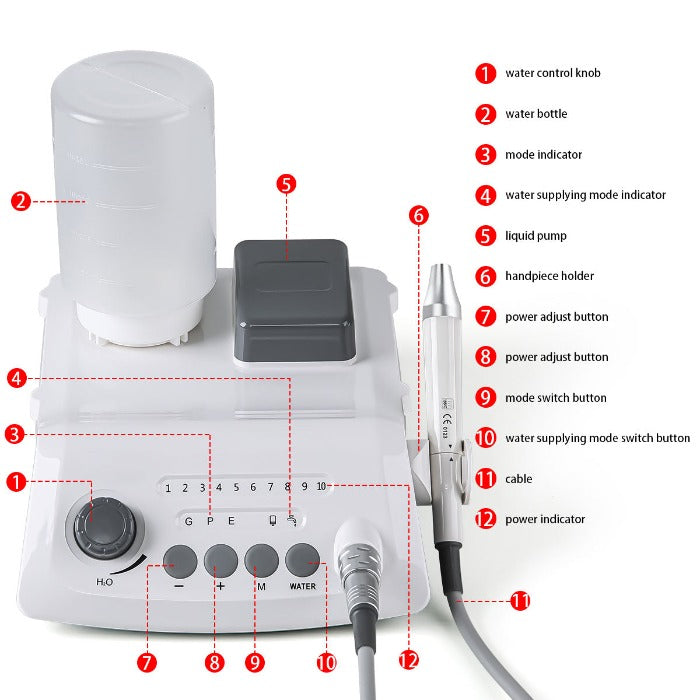 Dental Ultrasonic Scaler Wireless Control Detachable LED Handpiece and Handle Line