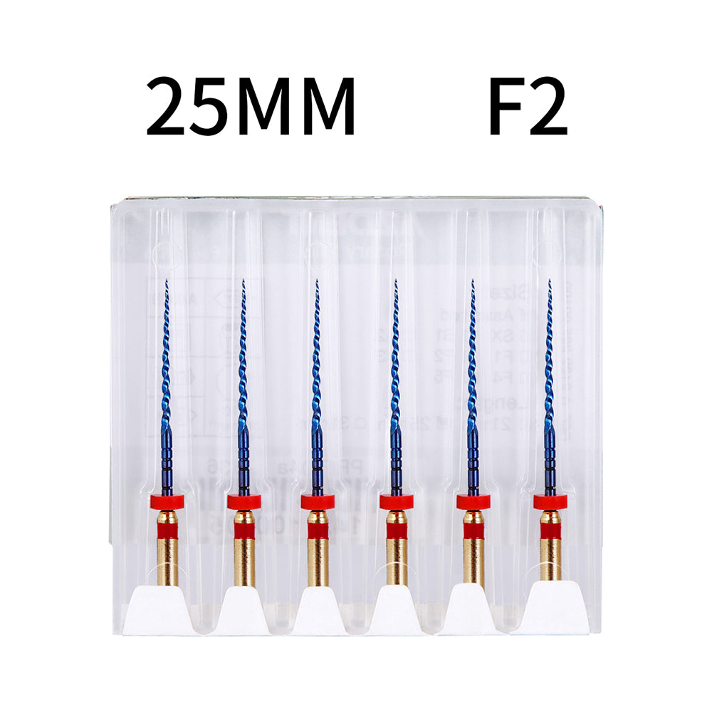 AZDENT Dental NITI Rotary Engine Files Heat Activated 25mm F2 6pcs/Pk-azdentall.com