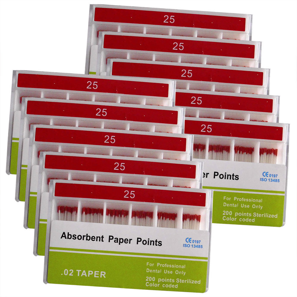 Absorbent Paper Points #15-80 Taper Size 0.02 Color Coded 8 Models 200/Box-azdentall.com