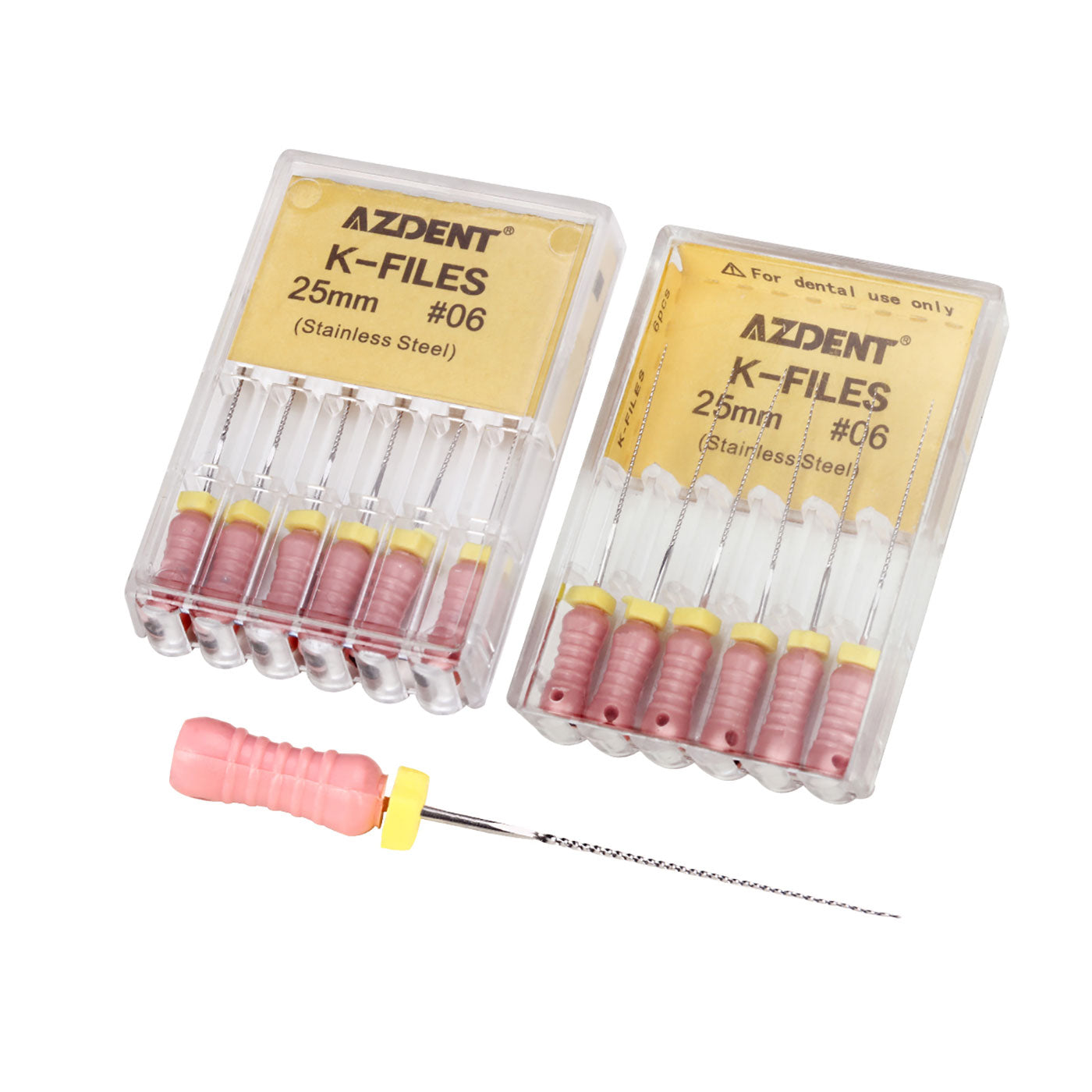 AZDENT Dental Hand K-Files Stainless Steel 25mm #15-80 6p/Pk 9 Color-azdentall.com