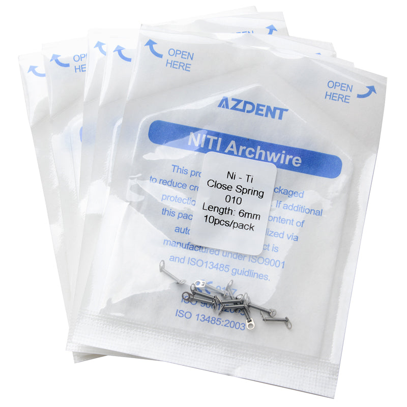 5 Packs AZDENT Dental Orthodontic Accessory Closed Coil Spring  0.010 6mm 10pcs/Bag - azdentall.com