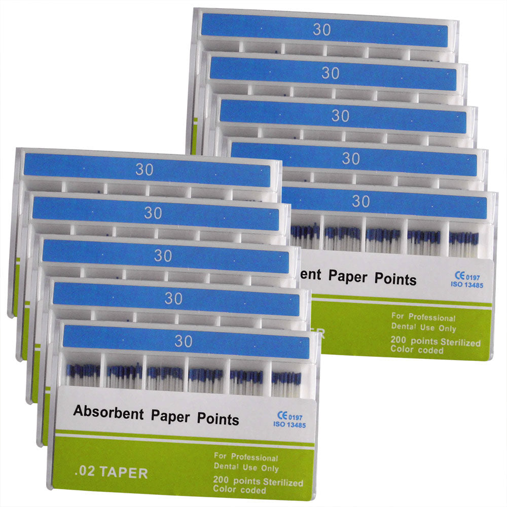 Absorbent Paper Points #15-80 Taper Size 0.02 Color Coded 8 Models 200/Box-azdentall.com