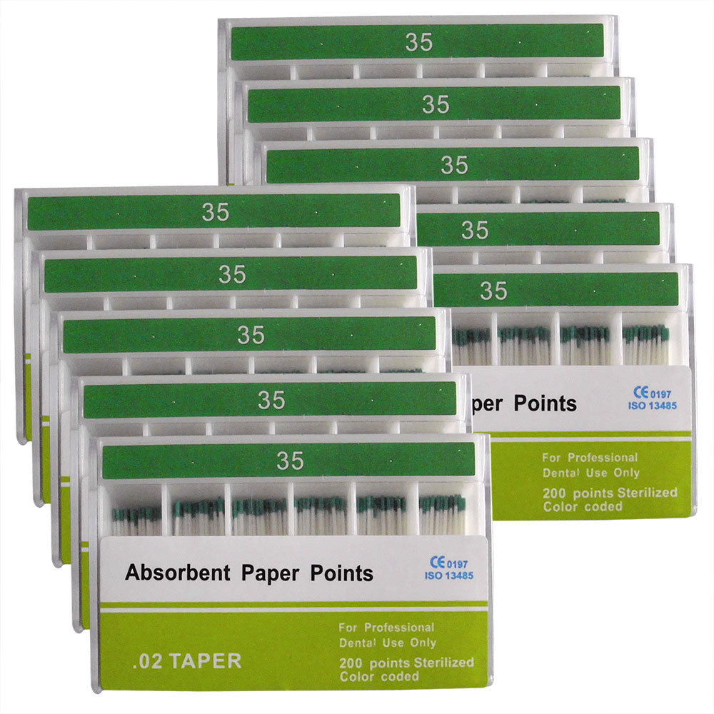 Absorbent Paper Points #15-80 Taper Size 0.02 Color Coded 8 Models 200/Box-azdentall.com