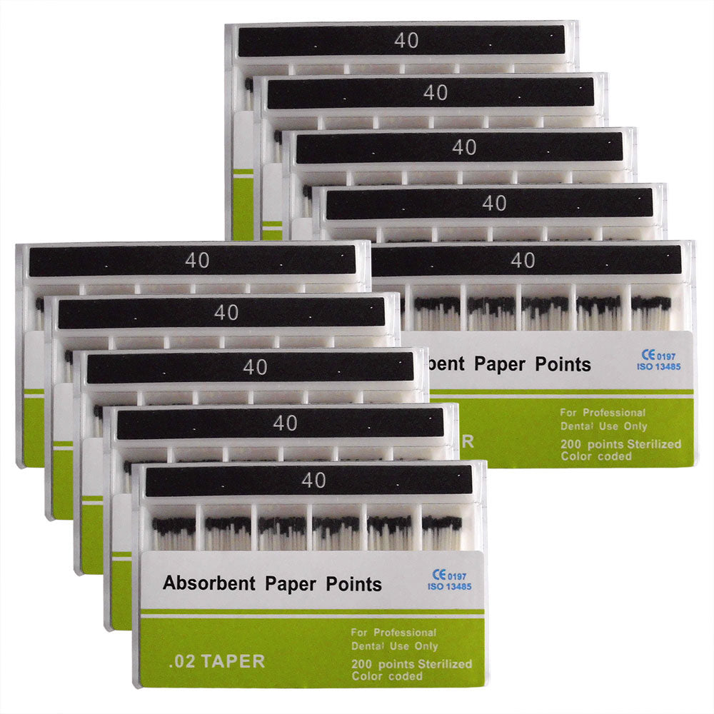 Absorbent Paper Points #15-80 Taper Size 0.02 Color Coded 8 Models 200/Box-azdentall.com