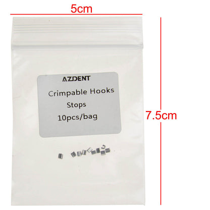 AZDENT Crimpable Hooks Stainless Steel Stops Type 10pcs/Bag - azdentall.com