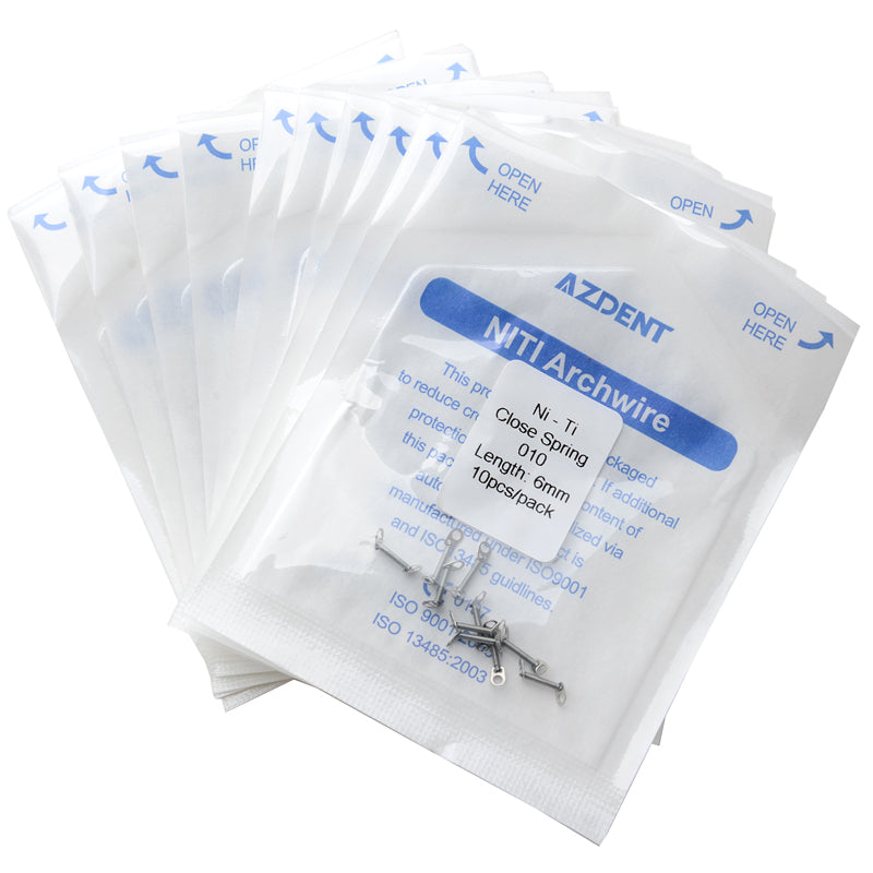 10 Packs AZDENT Dental Orthodontic Accessory Closed Coil Spring  0.010 6mm 10pcs/Bag - azdentall.com