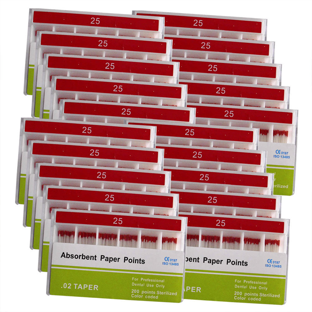 Absorbent Paper Points #15-80 Taper Size 0.02 Color Coded 8 Models 200/Box-azdentall.com