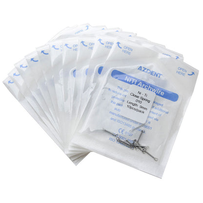 10 Packs AZDENT Dental Orthodontic Accessory Closed Coil Spring 0.010 9mm 10pcs/Bag - azdentall.com