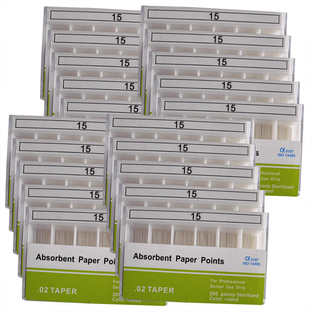 Absorbent Paper Points #15-80 Taper Size 0.02 Color Coded 8 Models 200/Box-azdentall.com