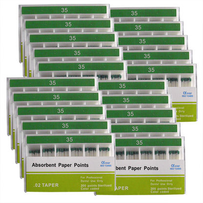 Absorbent Paper Points #15-80 Taper Size 0.02 Color Coded 8 Models 200/Box-azdentall.com