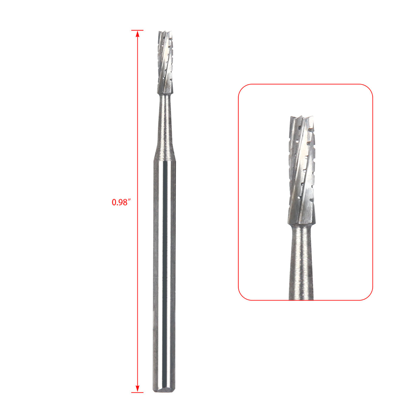 Dental Carbide Bur FG #557 Surgical Length Straight Fissure Crosscut 25mm 6pcs/Box-azdentall.com