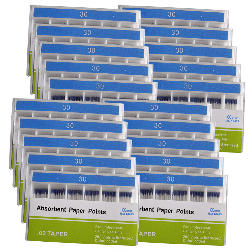 Absorbent Paper Points #15-80 Taper Size 0.02 Color Coded 8 Models 200/Box-azdentall.com