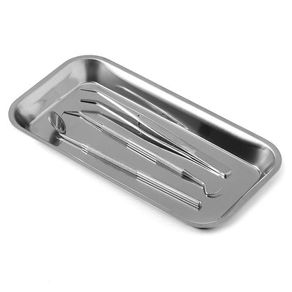 Dental Metal Trays Stainless Steel Medical Surgical Lab Instrument Tools Trays 8.85" x 4.64" x 0.79" - azdentall.com