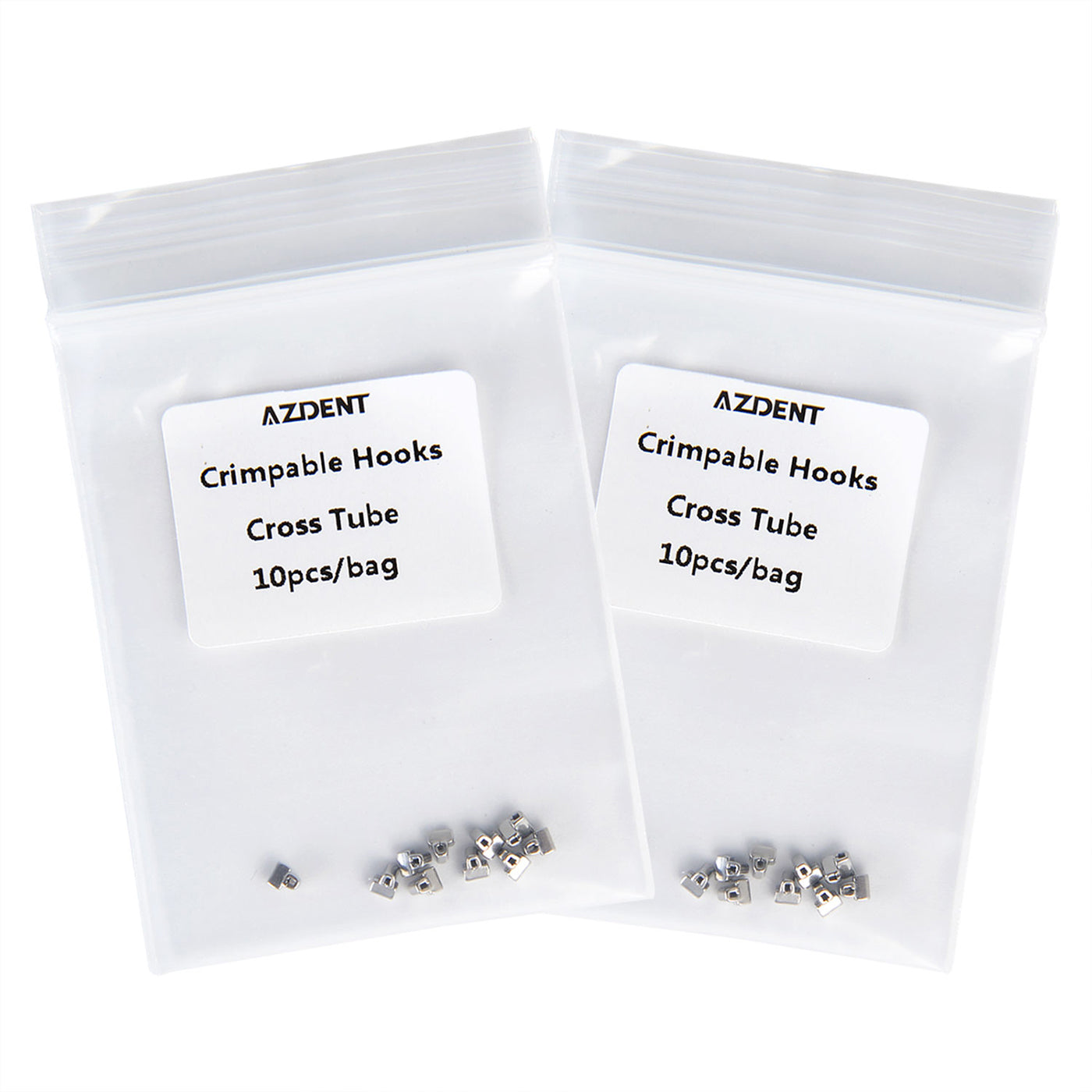 AZDENT Crimpable Hooks Cross Tube for Anchorage Systems 10pcs/Bag - azdentall.com