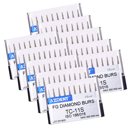 AZDENT FG Diamond Burs TC-11S 10pcs/Box-azdentall.com