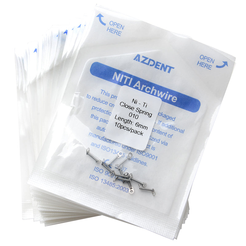 20 Packs AZDENT Dental Orthodontic Accessory Closed Coil Spring  0.010 6mm 10pcs/Bag - azdentall.com