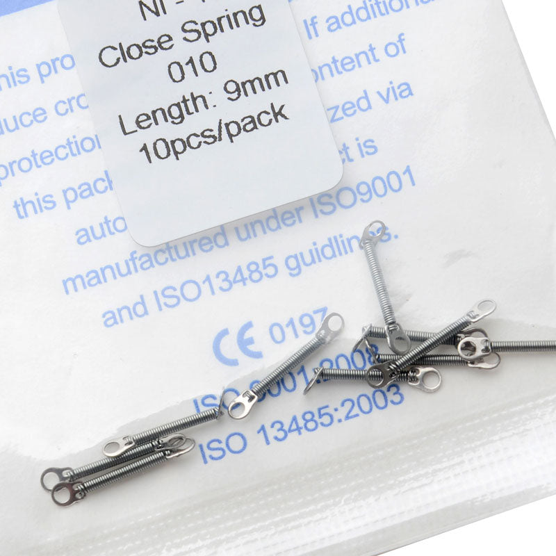 AZDENT Dental Orthodontic Accessory Closed Coil Spring 0.010 9mm 10pcs/Bag - azdentall.com