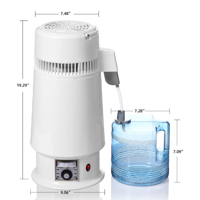 Water Distiller Stainless Steel Plastic Bucket with Temperature Control Knob High Foot 4L