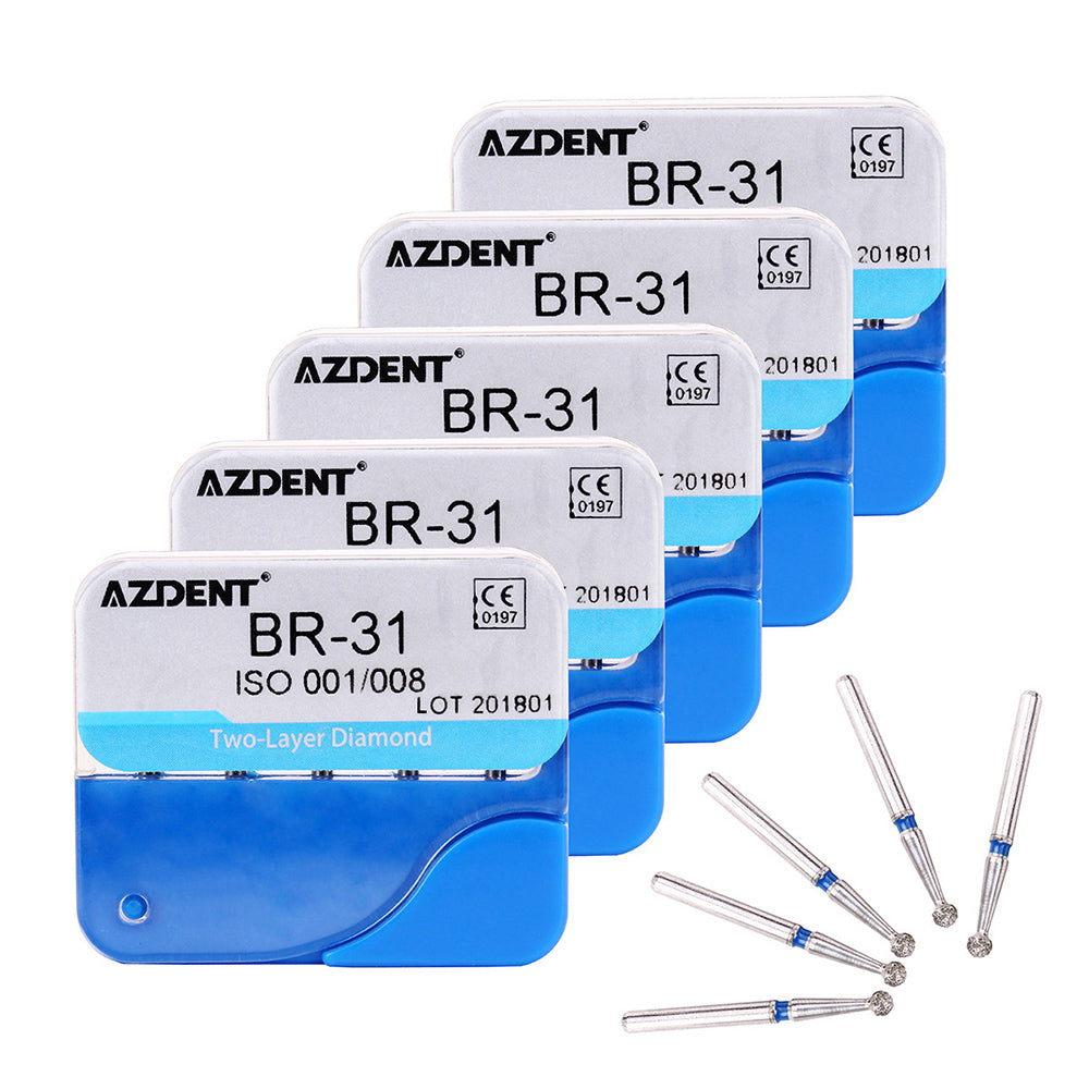 AZDENT Diamond Burs Two Layers 5pcs/Box