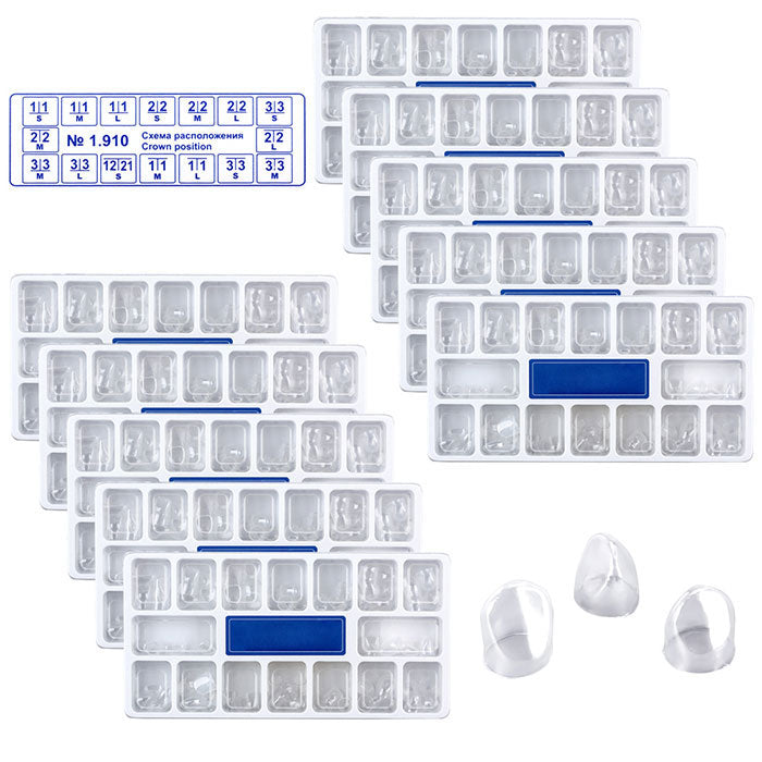 Dental Anterior Transparent Crowns for Aldult № 1.910 64Pcs/Box-azdentall.com