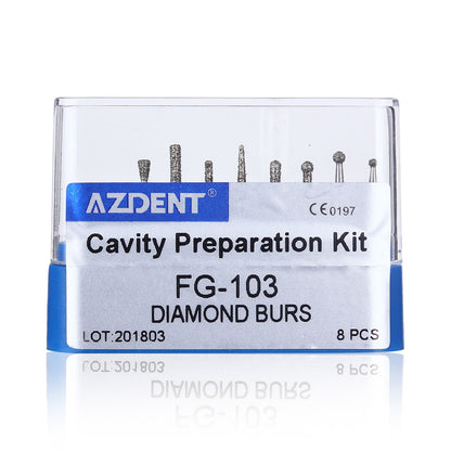 AZDENT Dental Diamond Bur FG-103 Cavity Preparation Kit 8pcs/Kit-azdentall.com