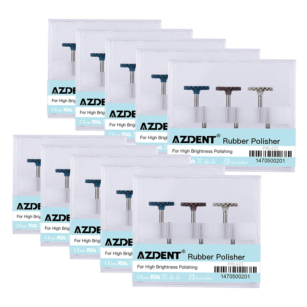 10Boxes AZDENT Dental Polishing Kit Composite Ceramic Zircon Rubber Wheel 6pcs/Kit-azdentall.com