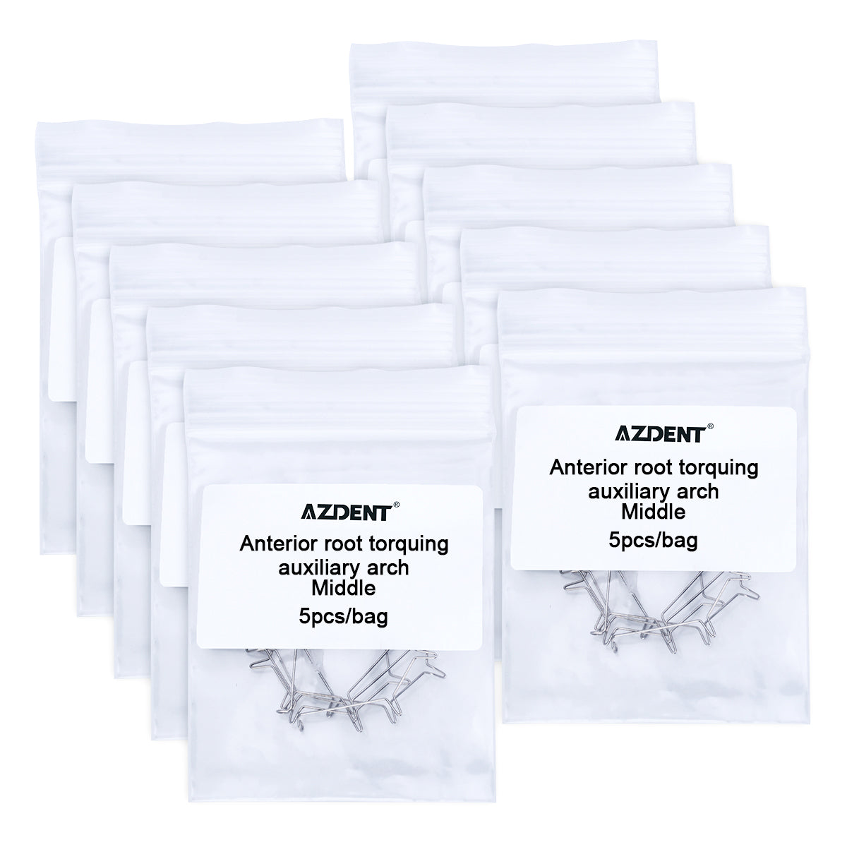 10 Bags AZDENT Anterior Root Torquing Auxiliary Arch Middle 5pcs/Bag - azdentall.com