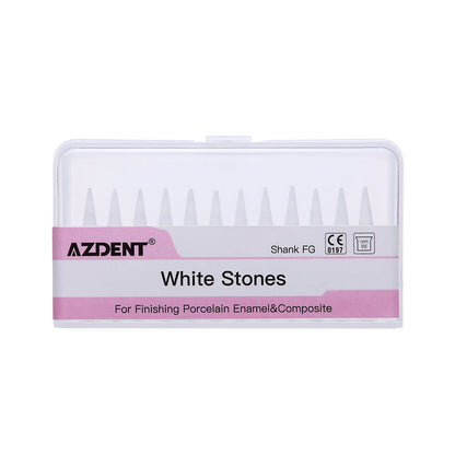 AZDENT Dental Polishing FG Burs Cone Shape White Stone 12pcs/Kit-azdentall.com