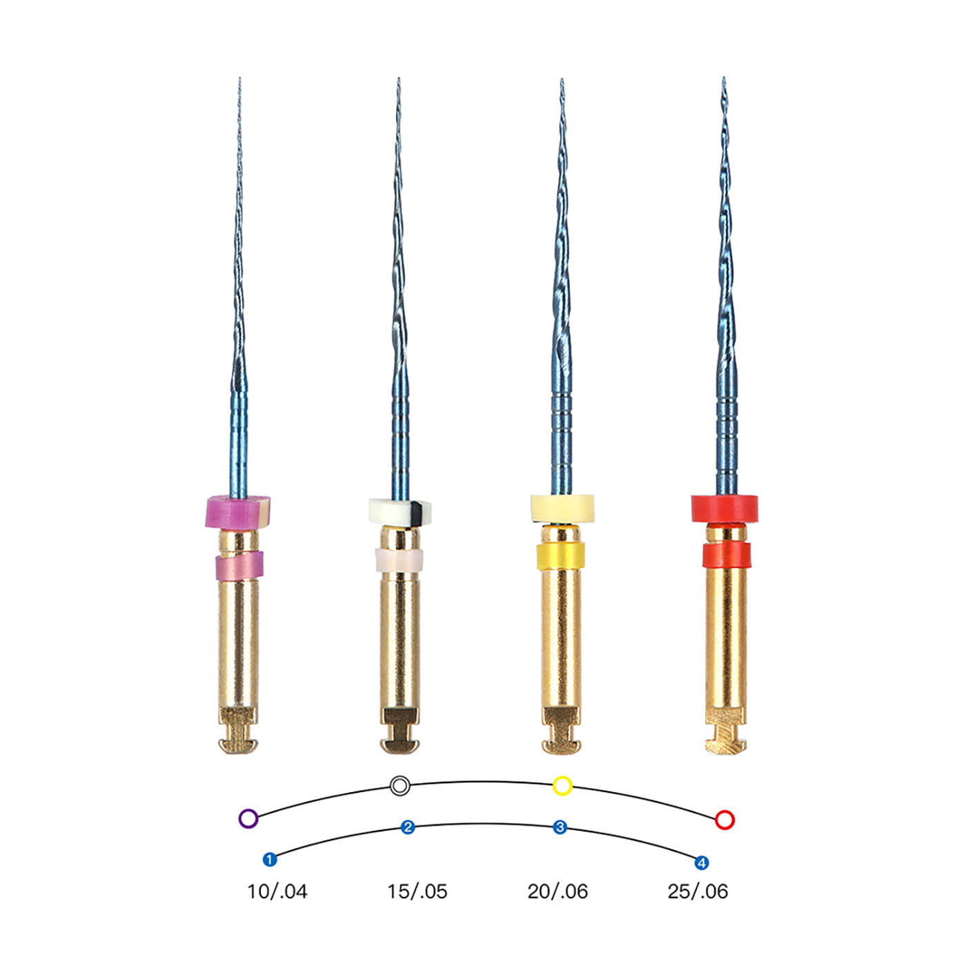 AZDENT Dental NITI Rotary Engine Files S Cross Section Heat Activated 25mm 4pcs/pk-azdentall.com