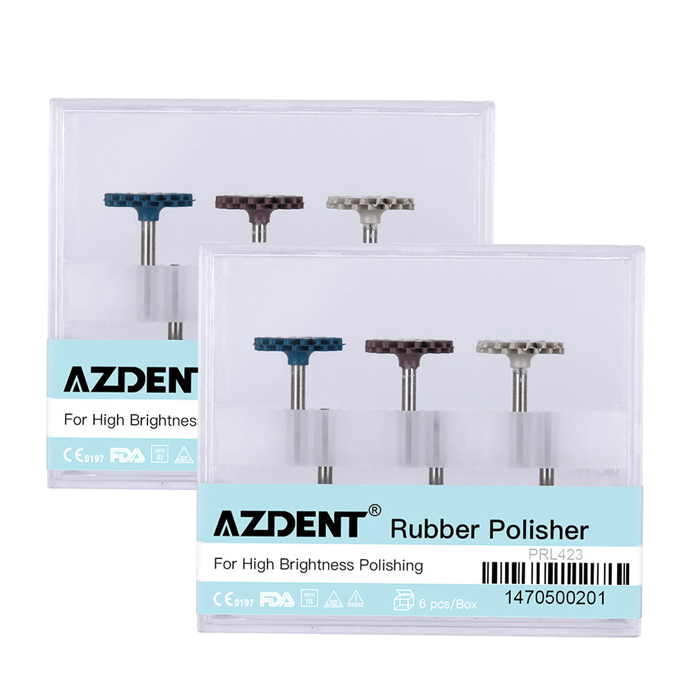 2Boxes AZDENT Dental Polishing Kit Composite Ceramic Zircon Rubber Wheel 6pcs/Kit-azdentall.com