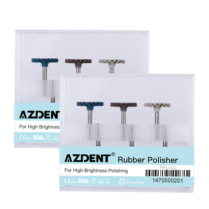 2Boxes AZDENT Dental Polishing Kit Composite Ceramic Zircon Rubber Wheel 6pcs/Kit-azdentall.com