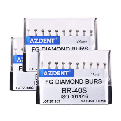 AZDENT FG Diamond Burs BR-40S 10pcs/Box-azdentall.com