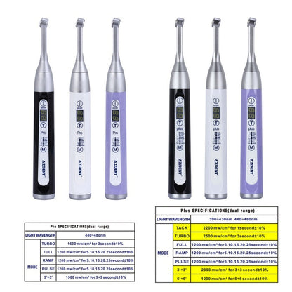 AZDENT Curing Light Wireless LED 1 Second Broad Spectrum 385-515nm 7 Modes 2500mW/cm²-azdentall.com